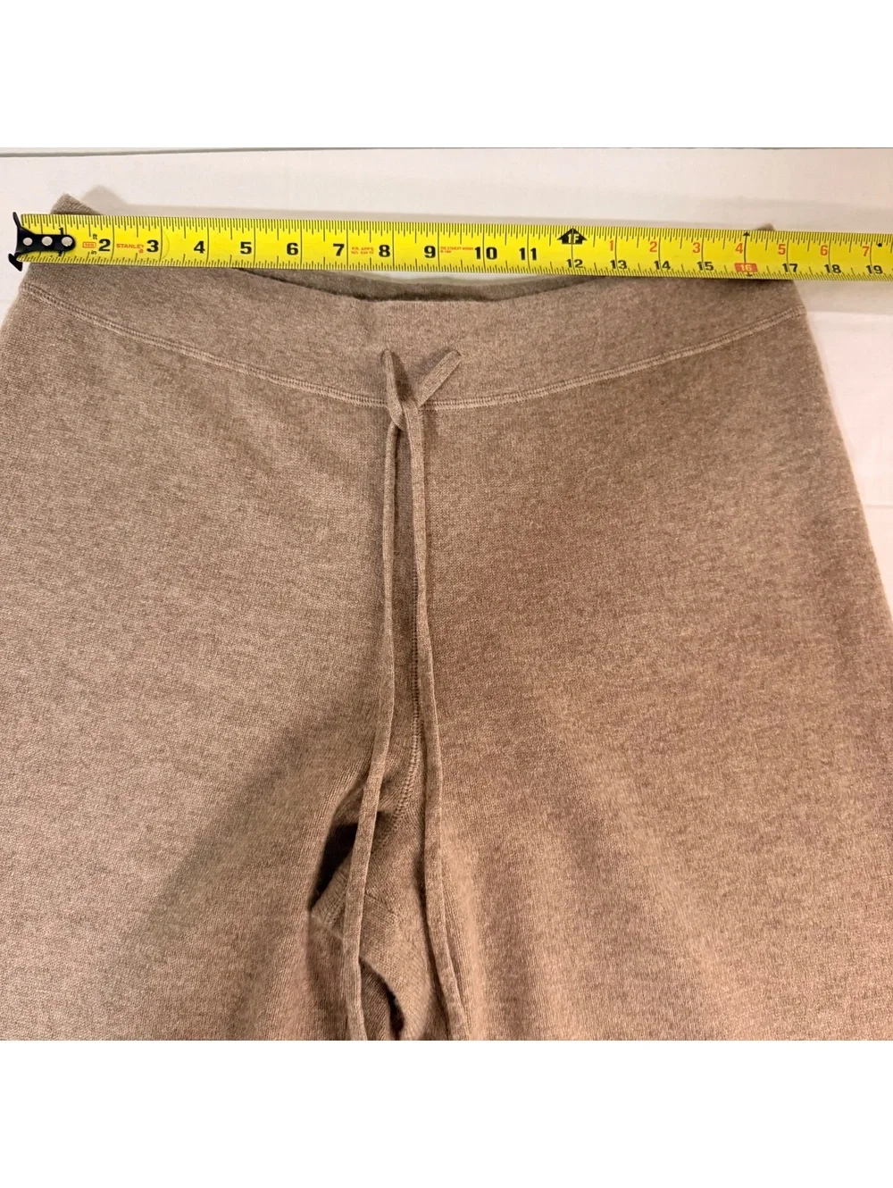Hannah Rose 100% Cashmere Wide-Leg Pants in Beige, Size Large